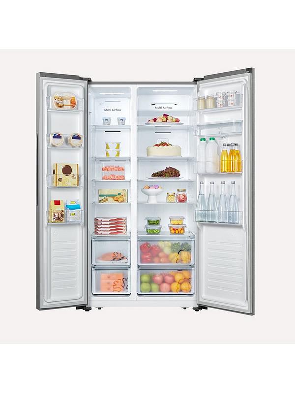 Fridgemaster MS91520DES 90cm Wide, Side-by-Side, American-Style Fridge Freezer - Silver - Image 3